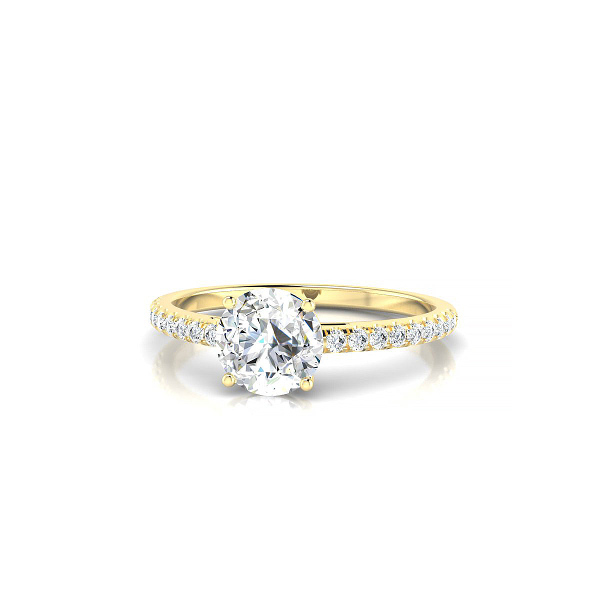 Timeless | 18k Yellow Gold 5.7 mm Round Diamond Ring