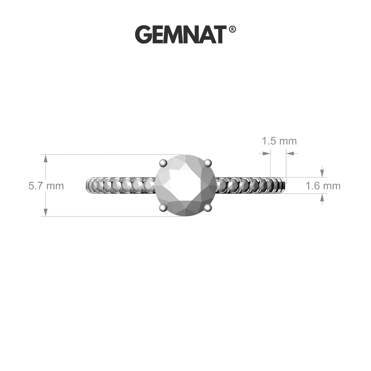 Timeless | 18k White Gold 5.7 mm Round Diamond Ring