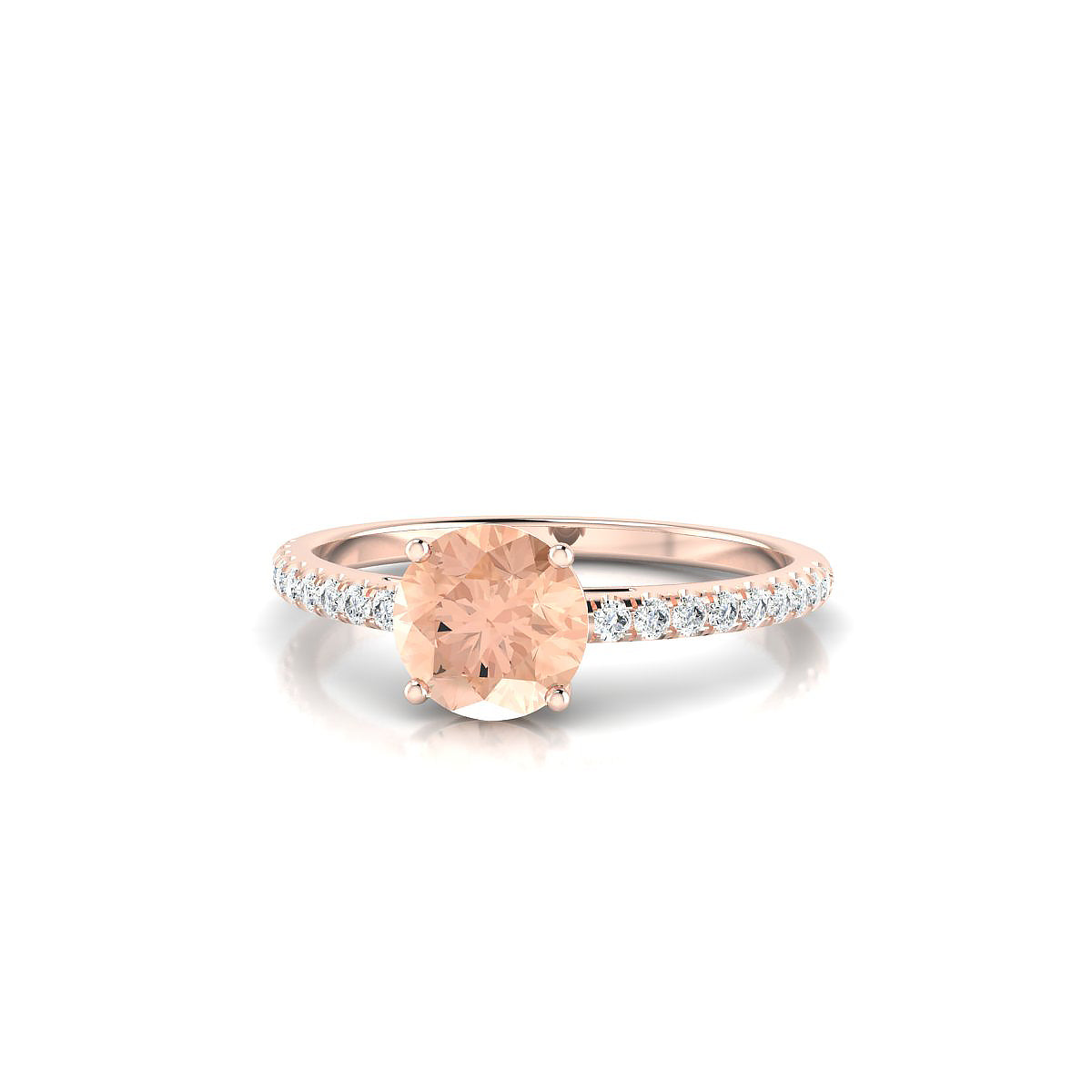 Timeless | 18k Rose Gold 6 mm Round Morganite Ring