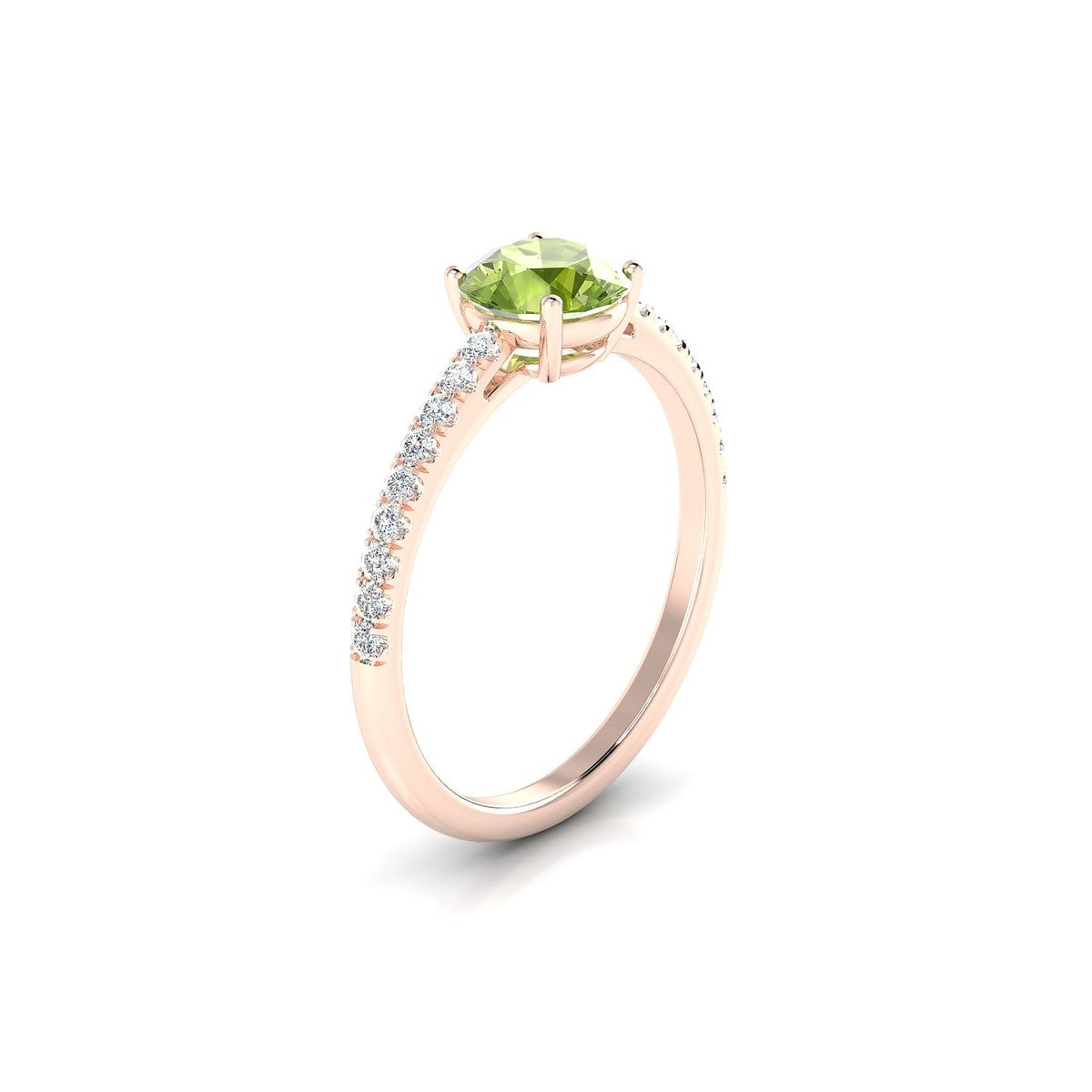 Timeless | 18k Rose Gold 6 mm Round Peridot Ring