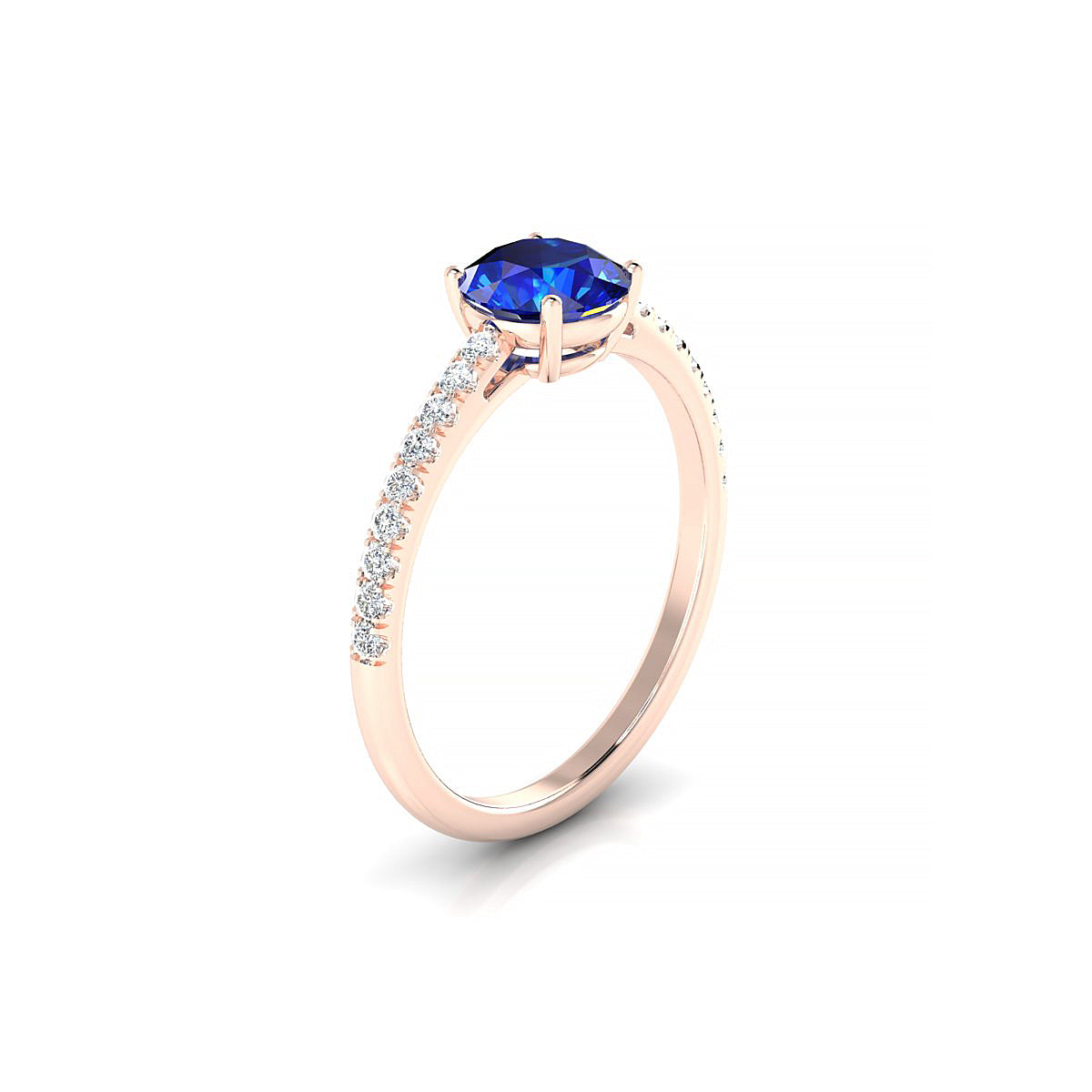 Timeless | 18k Rose Gold 6 mm Round Sapphire Ring