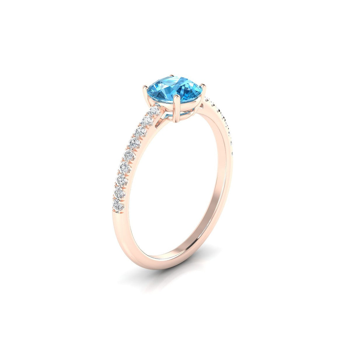 Timeless | 18k Rose Gold 6 mm Round Topaz Ring