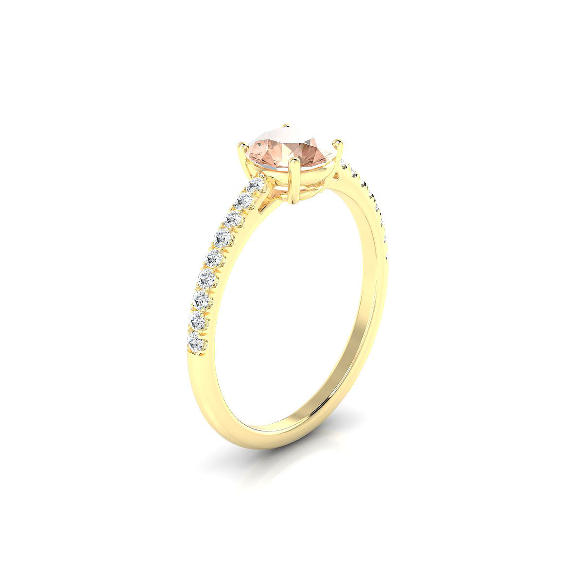 Timeless | 18k Yellow Gold 6 mm Round Morganite Ring