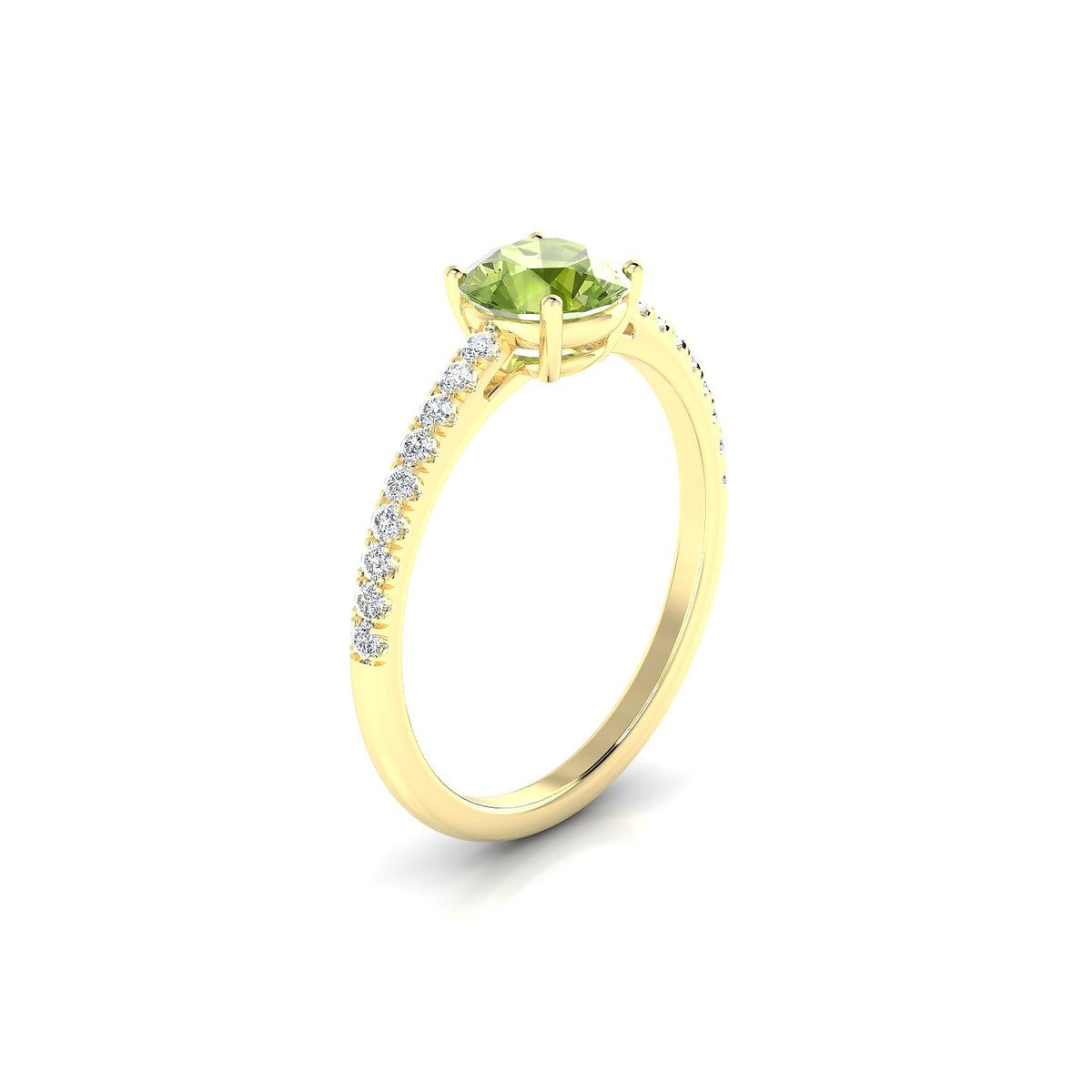 Timeless | 18k Yellow Gold 6 mm Round Peridot Ring
