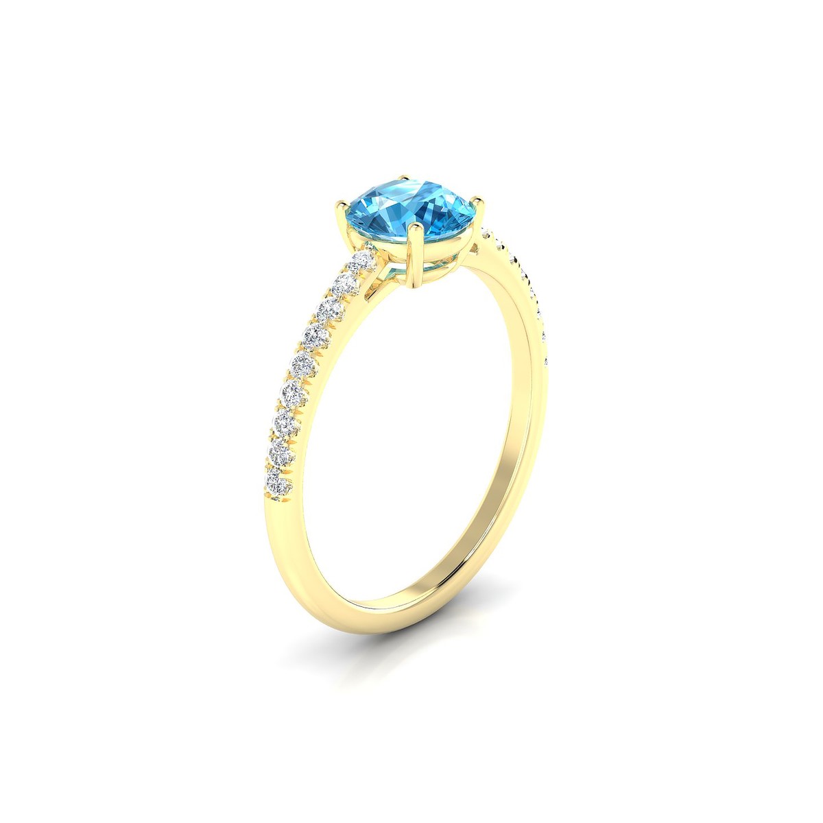 Timeless | 18k Yellow Gold 6 mm Round Topaz Ring