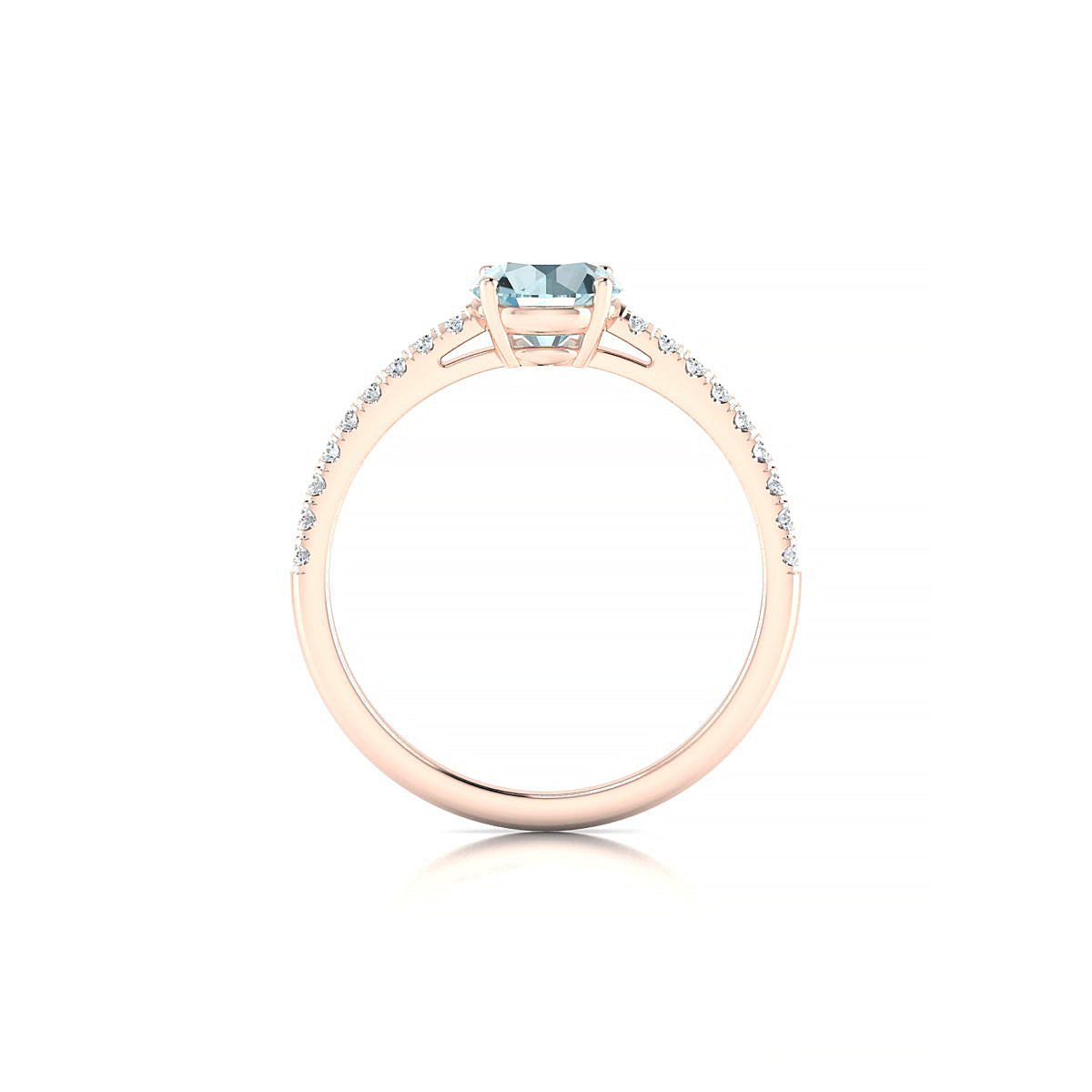 Timeless | 18k Rose Gold 6 mm Round Aquamarine Ring
