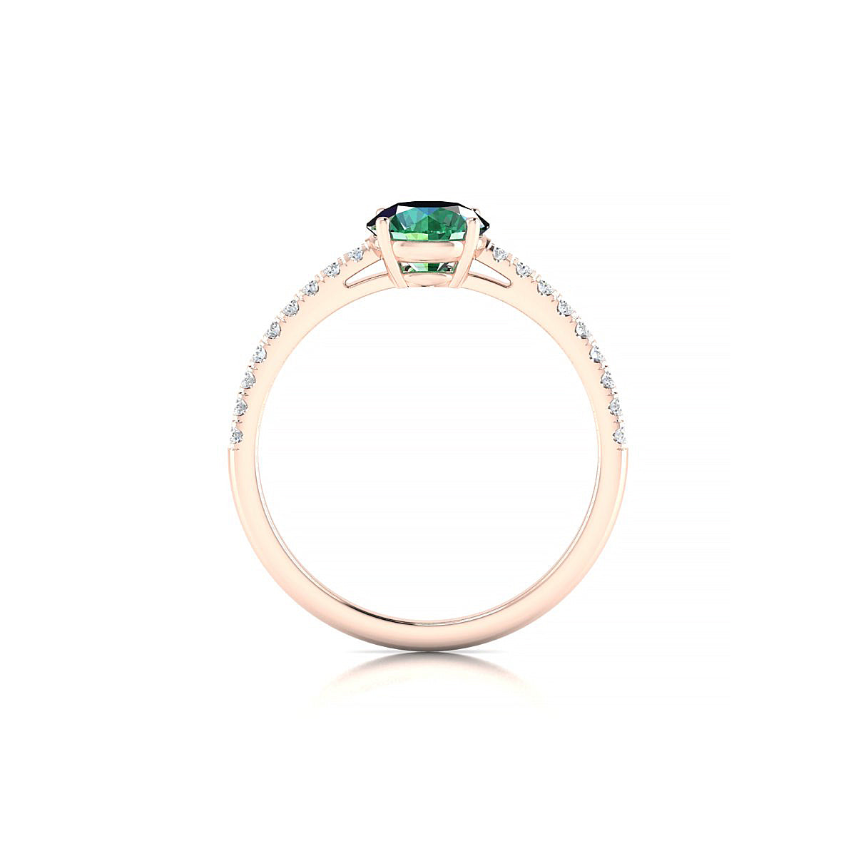 Timeless | 18k Rose Gold 6 mm Round Emerald Ring