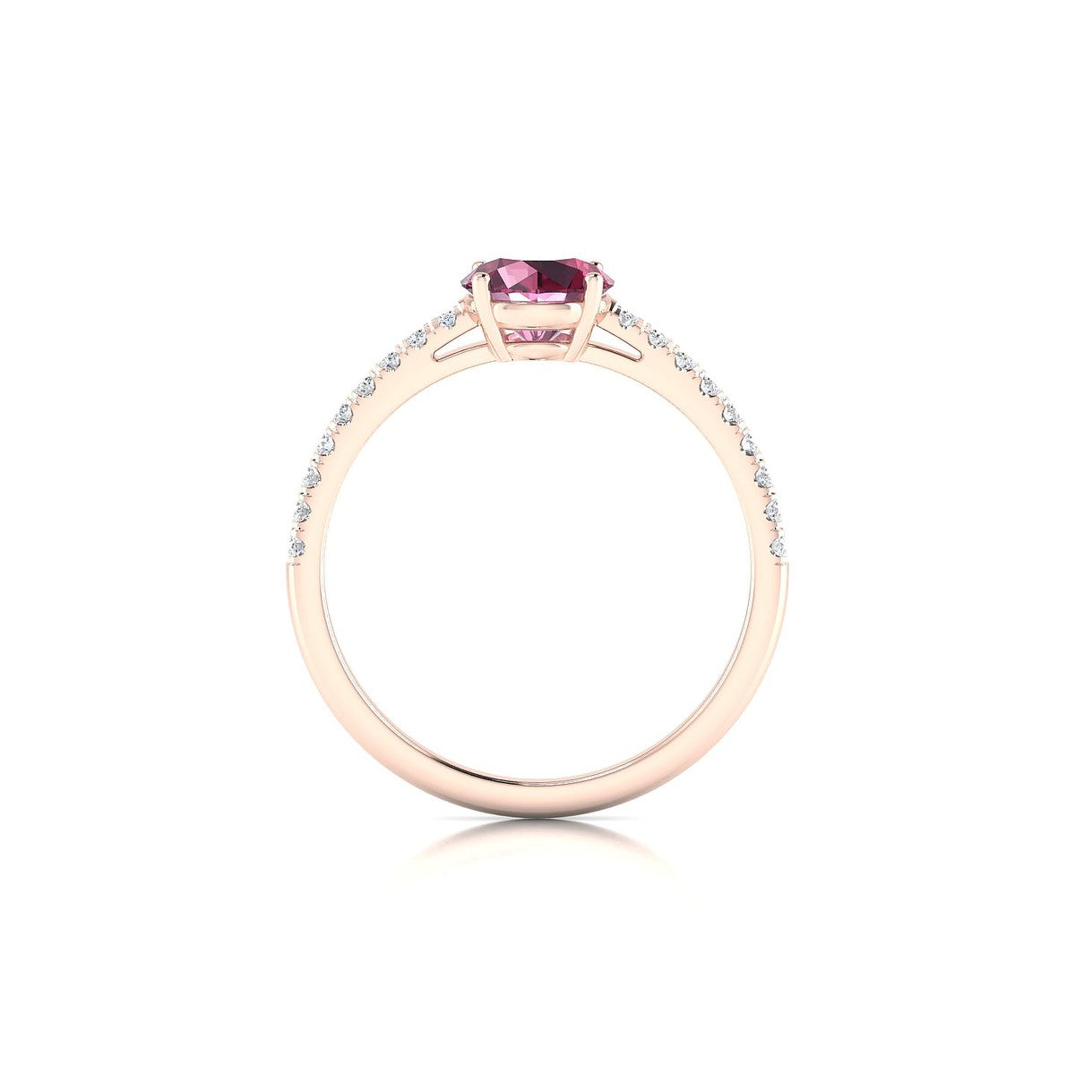 Timeless | 18k Rose Gold 6 mm Round Rhodolite Ring