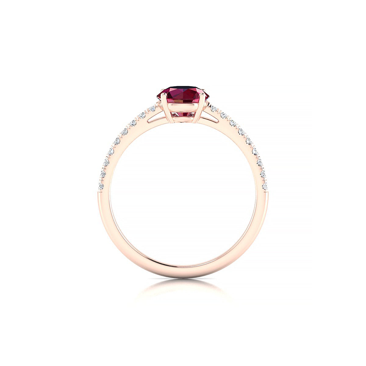 Timeless | 18k Rose Gold 6 mm Round Ruby Ring