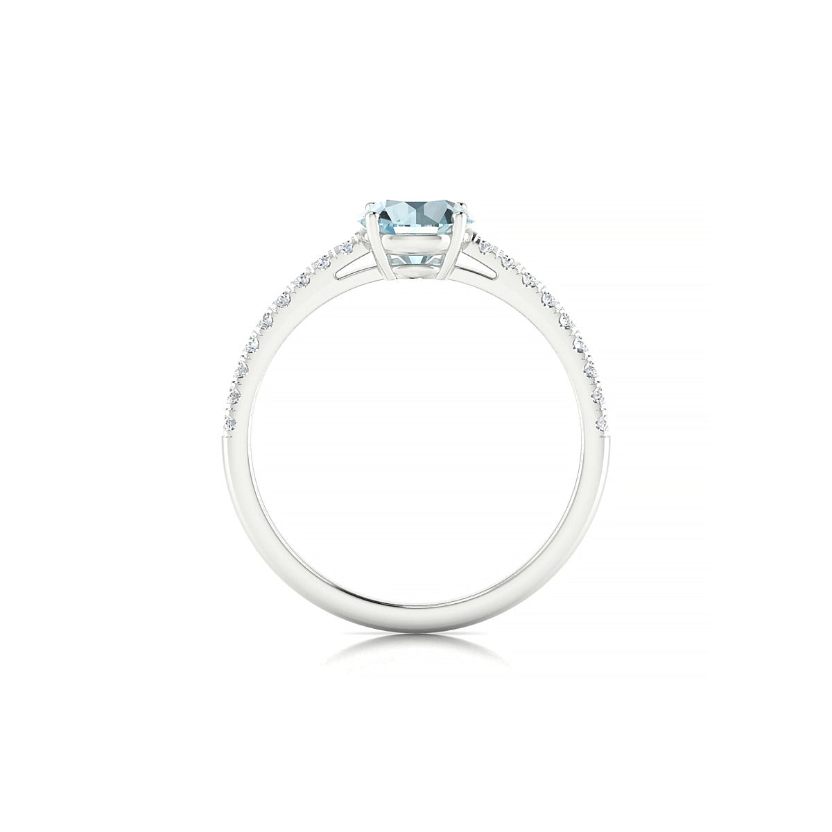 Timeless | 18k White Gold 6 mm Round Aquamarine Ring
