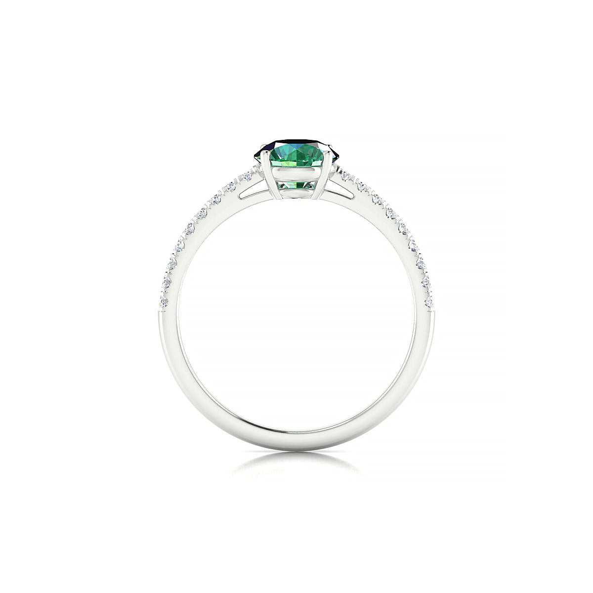 Timeless | 18k White Gold 6 mm Round Emerald Ring