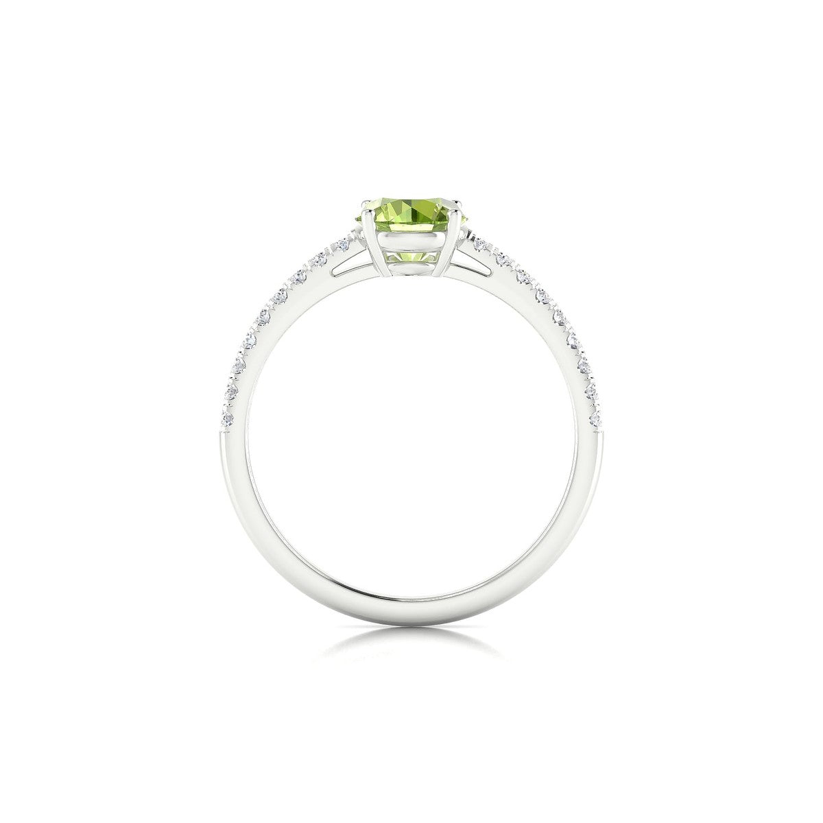 Timeless | 18k White Gold 6 mm Round Peridot Ring