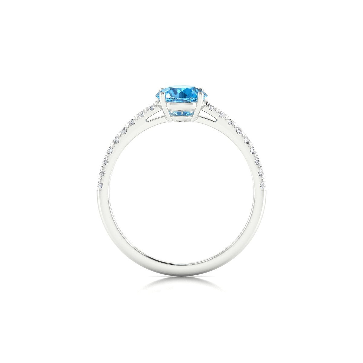 Timeless | 18k White Gold 6 mm Round Topaz Ring