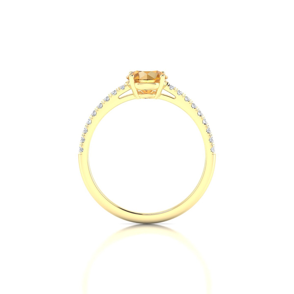 Timeless | 18k Yellow Gold 6 mm Round Citrine Ring