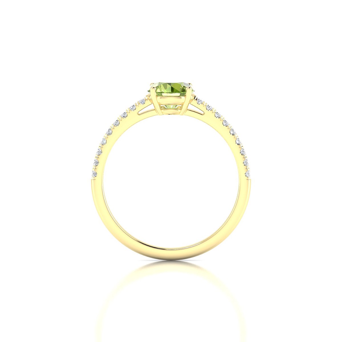 Timeless | 18k Yellow Gold 6 mm Round Peridot Ring