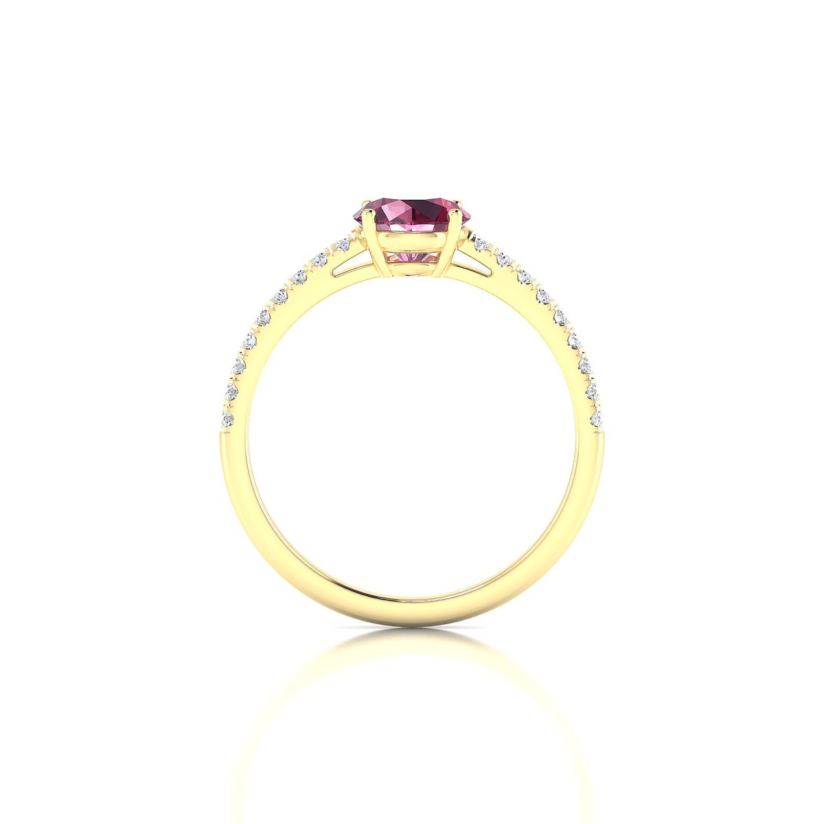 Timeless | 18k Yellow Gold 6 mm Round Rhodolite Ring