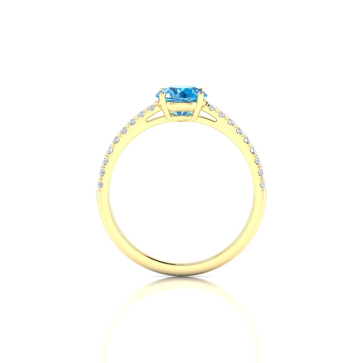 Timeless | 18k Yellow Gold 6 mm Round Topaz Ring