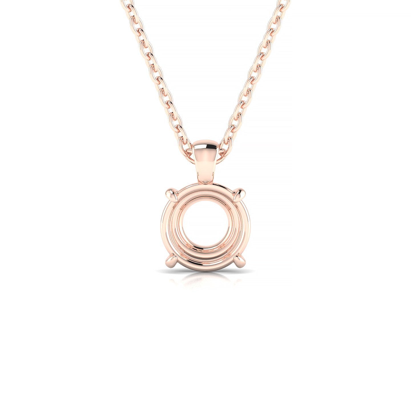 Timeless Round 2-2.99 ct | 18k Rose Gold Solitaire Pendant