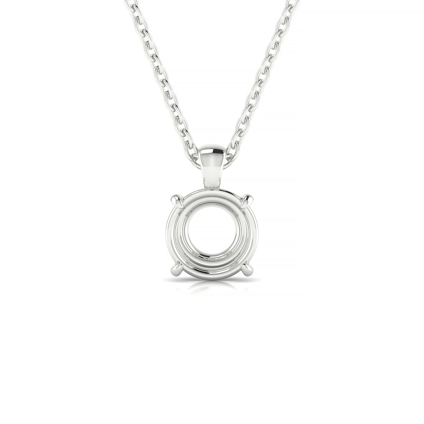 Timeless Round 2-2.99 ct | 18k White Gold Solitaire Pendant