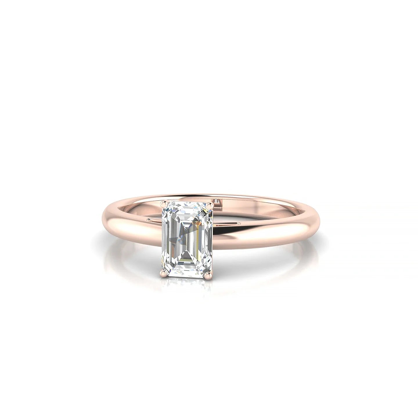 Treasure | 18k Rose Gold 6 x 4 mm Emerald Diamond Ring