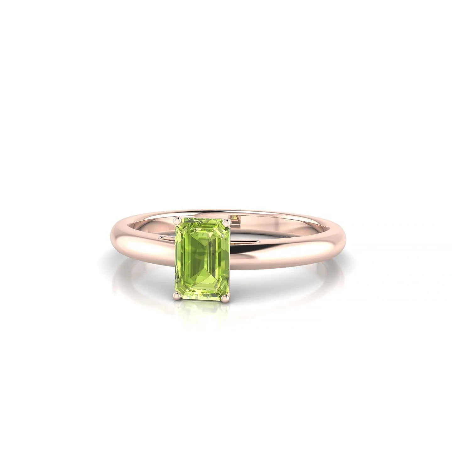Treasure | 18k Rose Gold 6 x 4 mm Emerald Peridot Ring