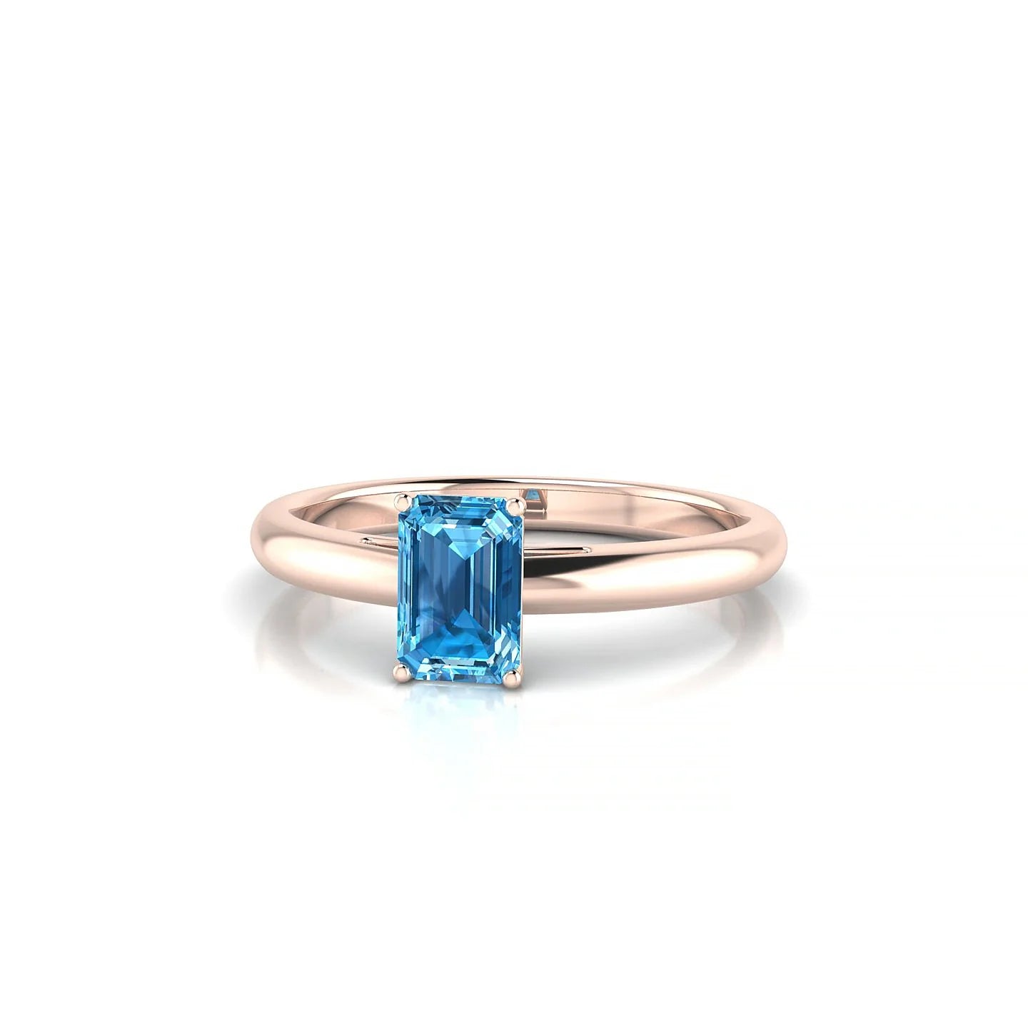 Treasure | 18k Rose Gold 6 x 4 mm Emerald Topaz Ring