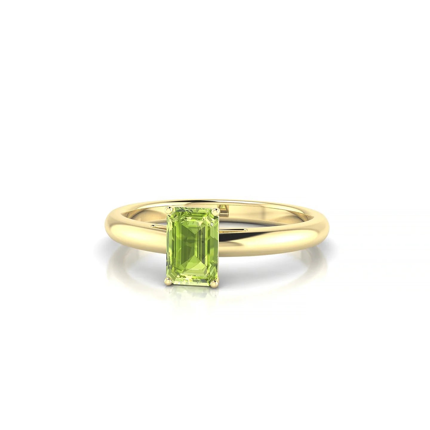 Treasure | 18k Yellow Gold 6 x 4 mm Emerald Peridot Ring