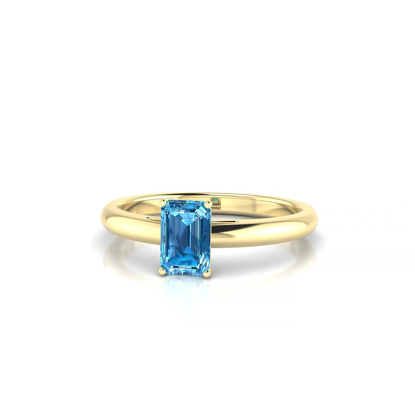 Treasure | 18k Yellow Gold 6 x 4 mm Emerald Topaz Ring