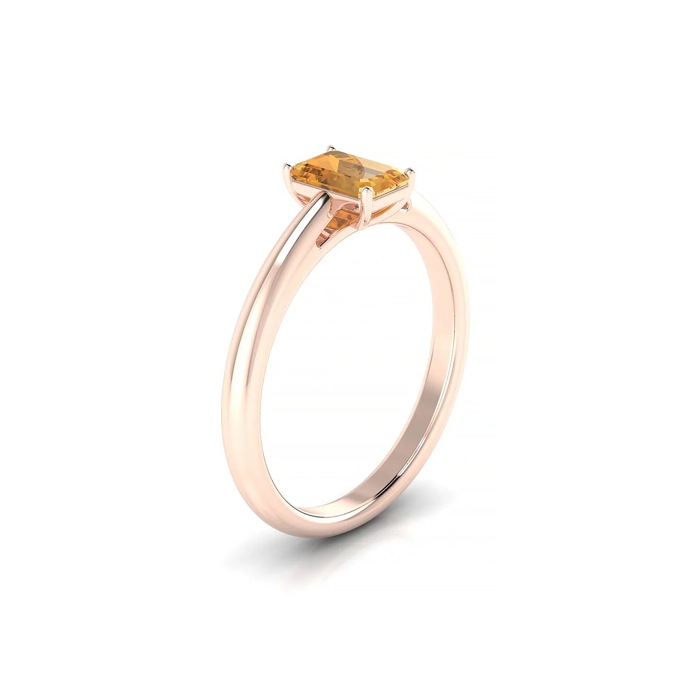 Treasure | 18k Rose Gold 6 x 4 mm Emerald Citrine Ring