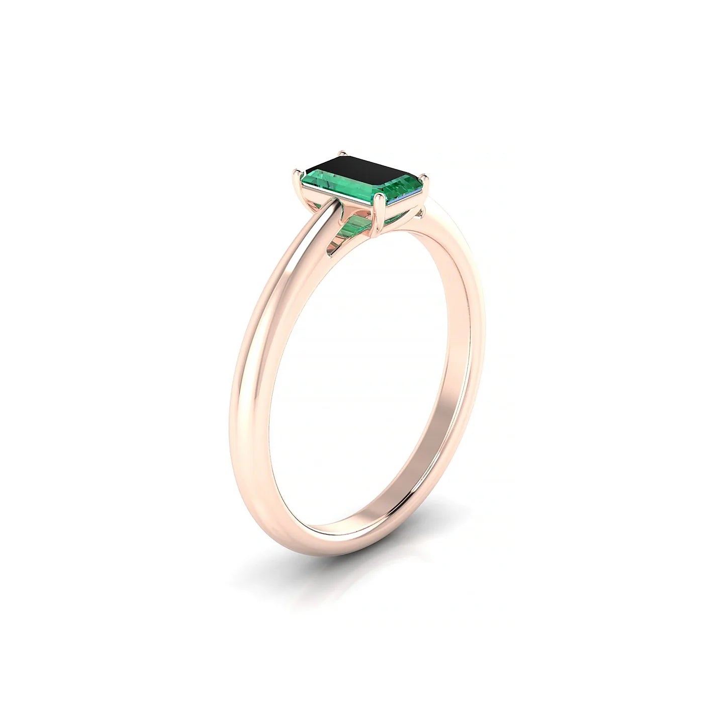 Treasure | 18k Rose Gold 6 x 4 mm Emerald Emerald Ring