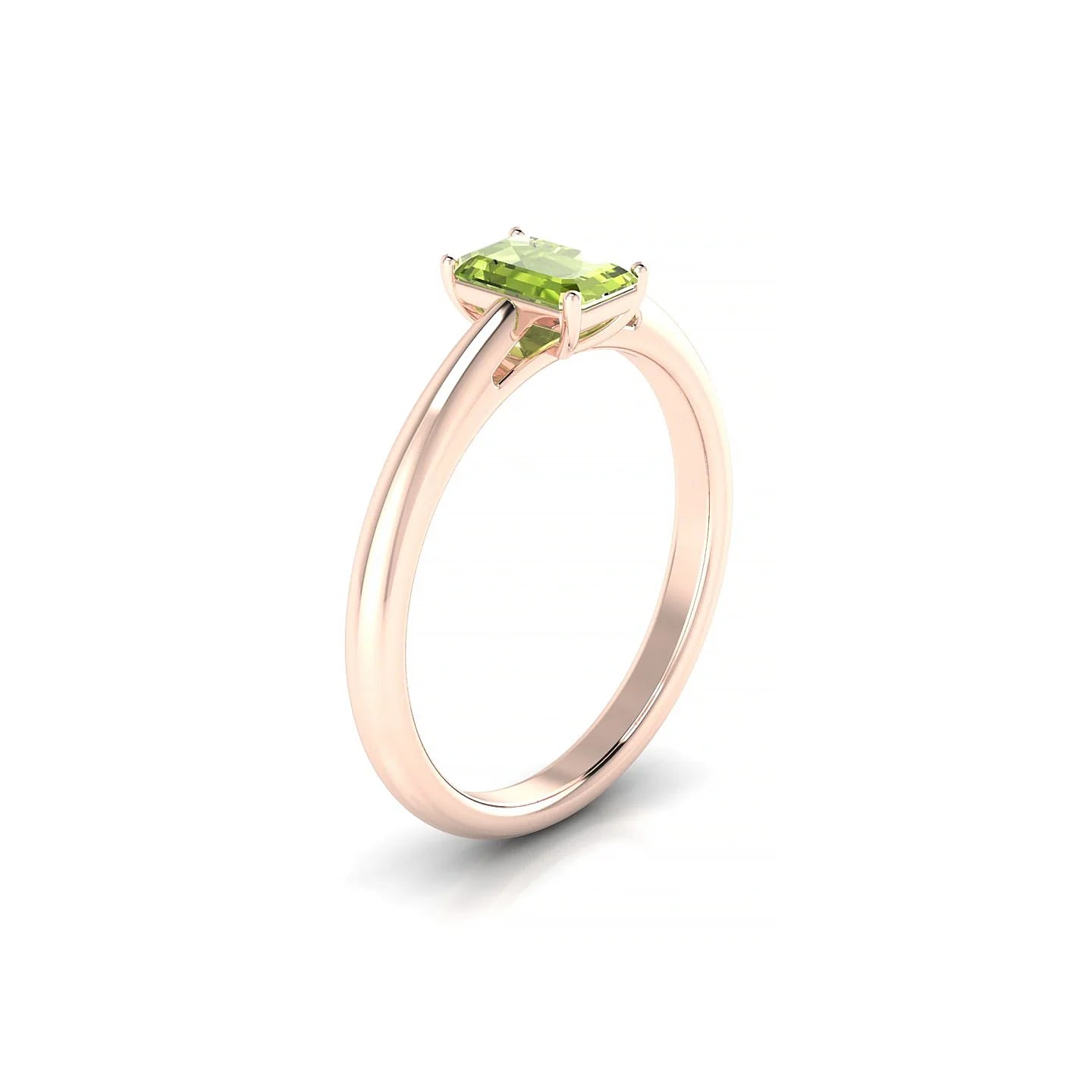 Treasure | 18k Rose Gold 6 x 4 mm Emerald Peridot Ring