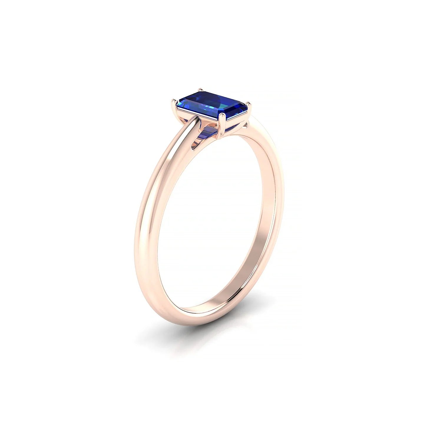 Treasure | 18k Rose Gold 6 x 4 mm Emerald Sapphire Ring