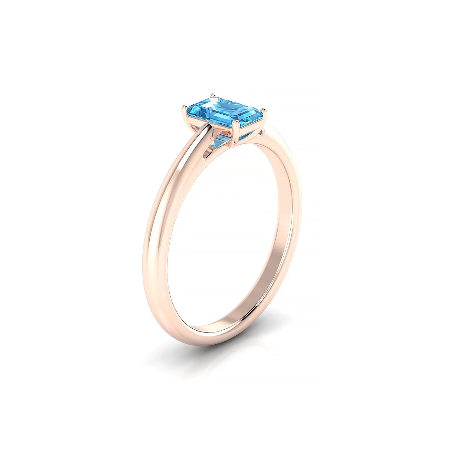 Treasure | 18k Rose Gold 6 x 4 mm Emerald Topaz Ring