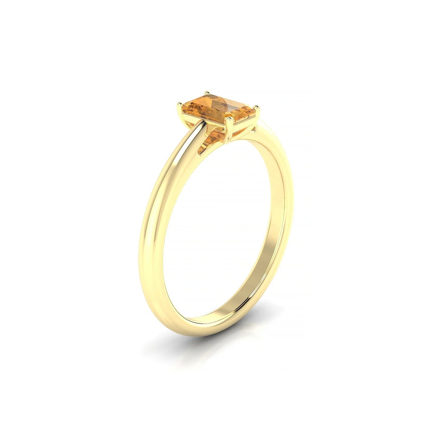 Treasure | 18k Yellow Gold 6 x 4 mm Emerald Citrine Ring