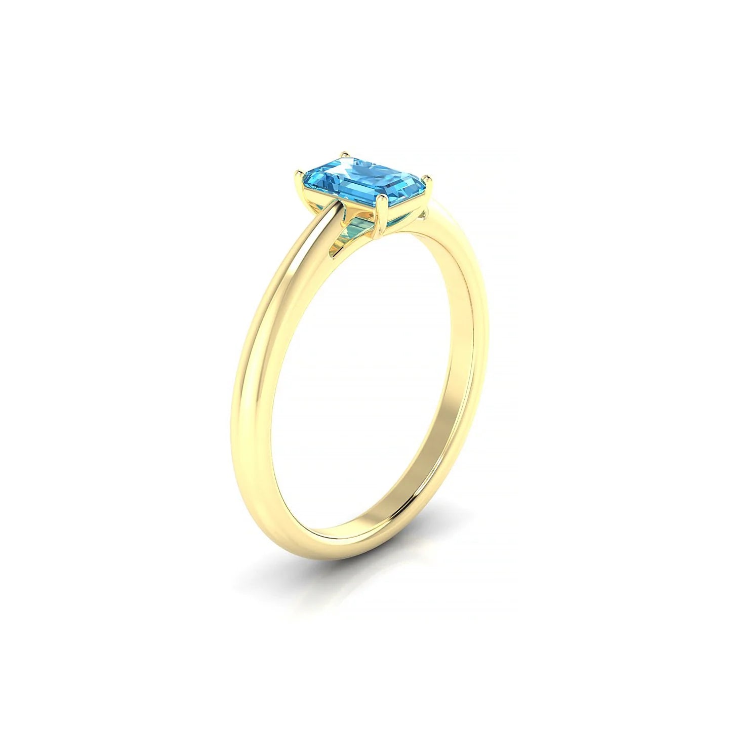Treasure | 18k Yellow Gold 6 x 4 mm Emerald Topaz Ring