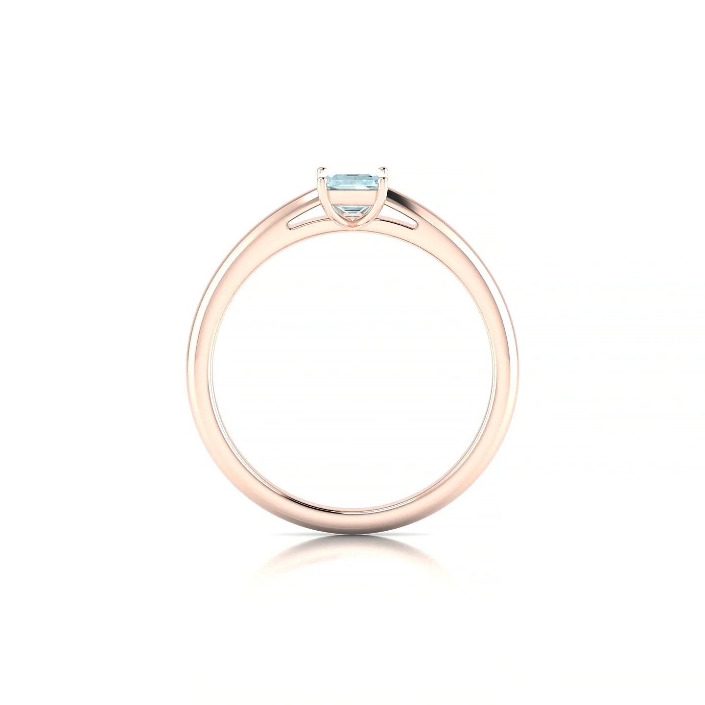 Treasure | 18k Rose Gold 6 x 4 mm Emerald Aquamarine Ring