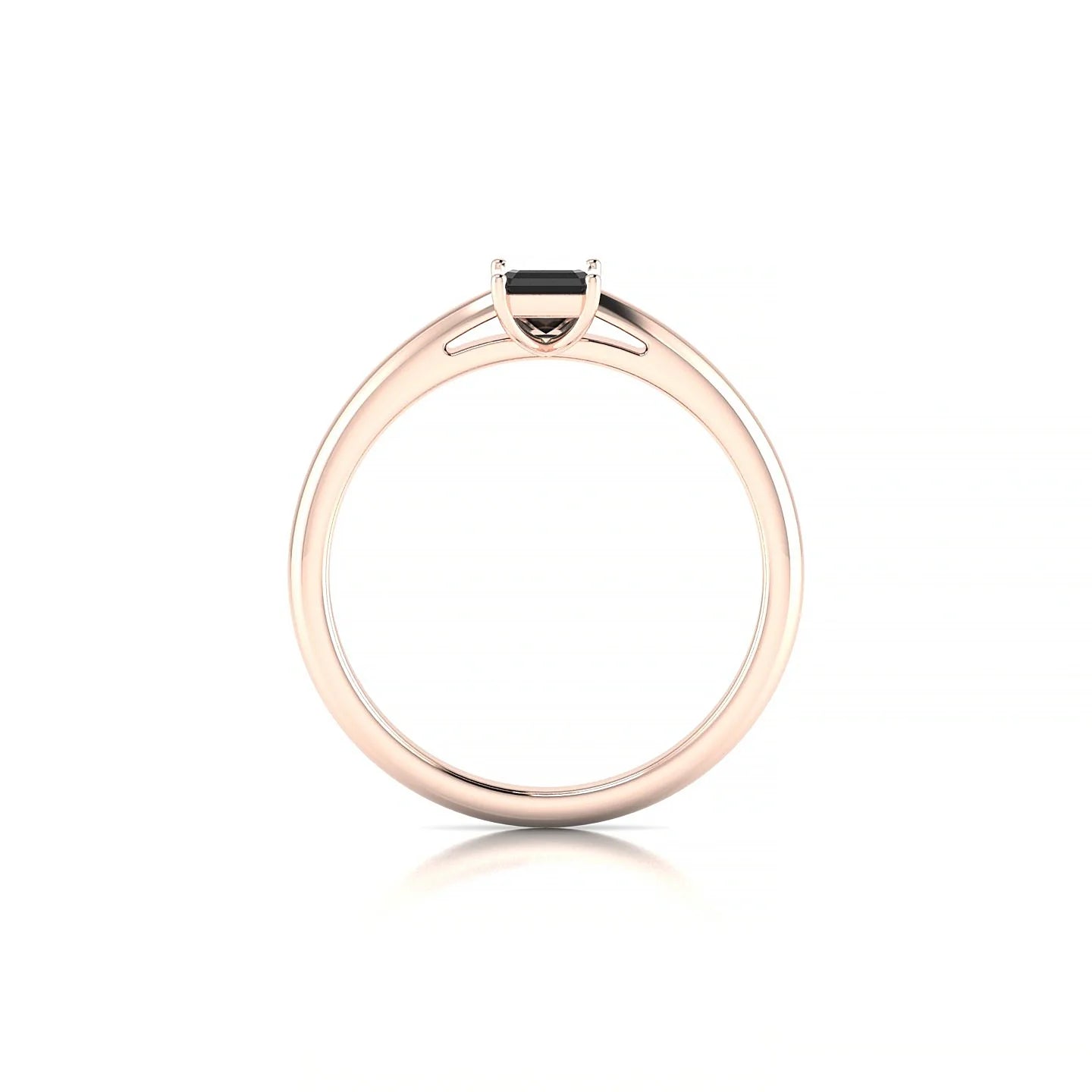Treasure | 18k Rose Gold 6 x 4 mm Emerald Black Diamond Ring