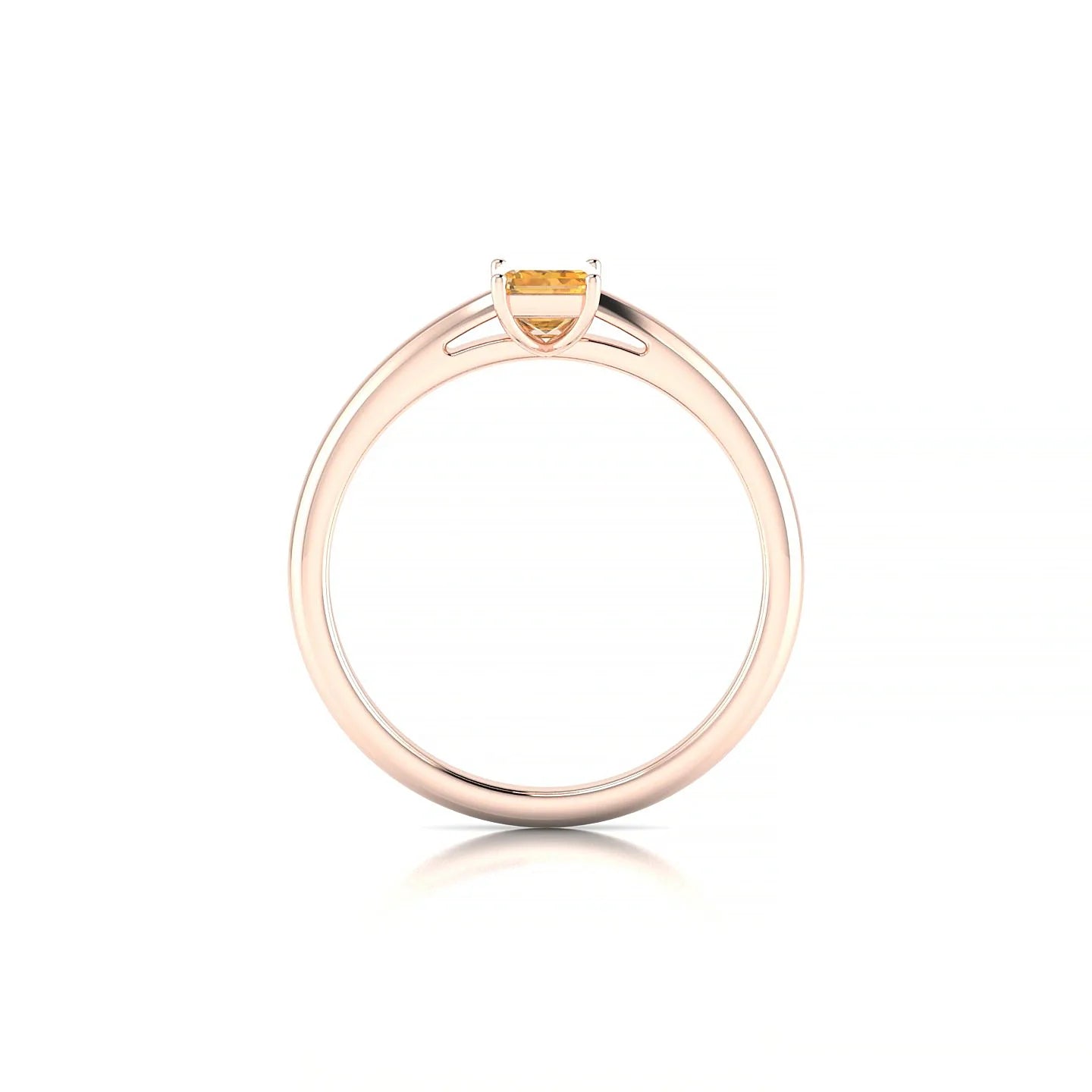 Treasure | 18k Rose Gold 6 x 4 mm Emerald Citrine Ring