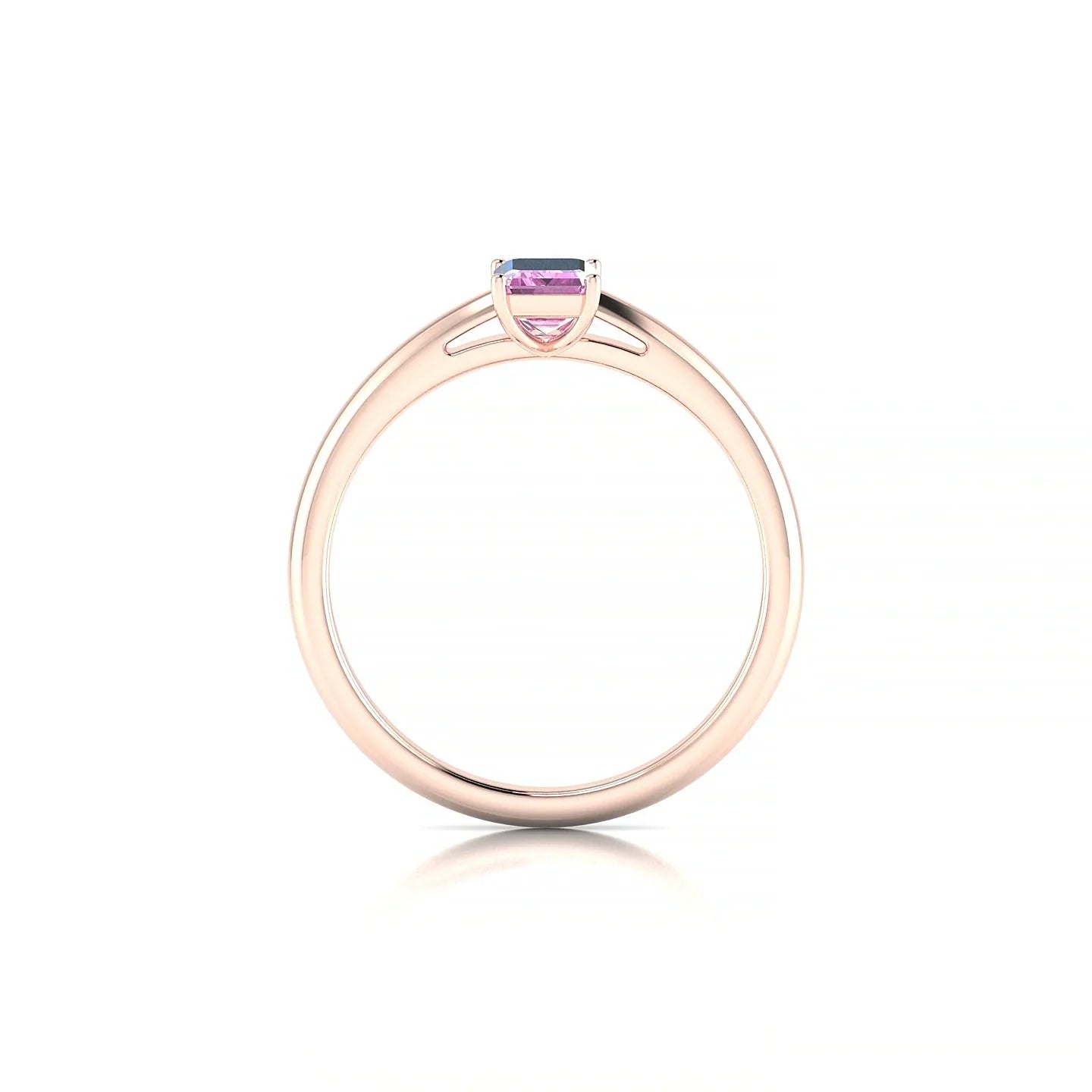 Treasure | 18k Rose Gold 6 x 4 mm Emerald Pink Sapphire Ring