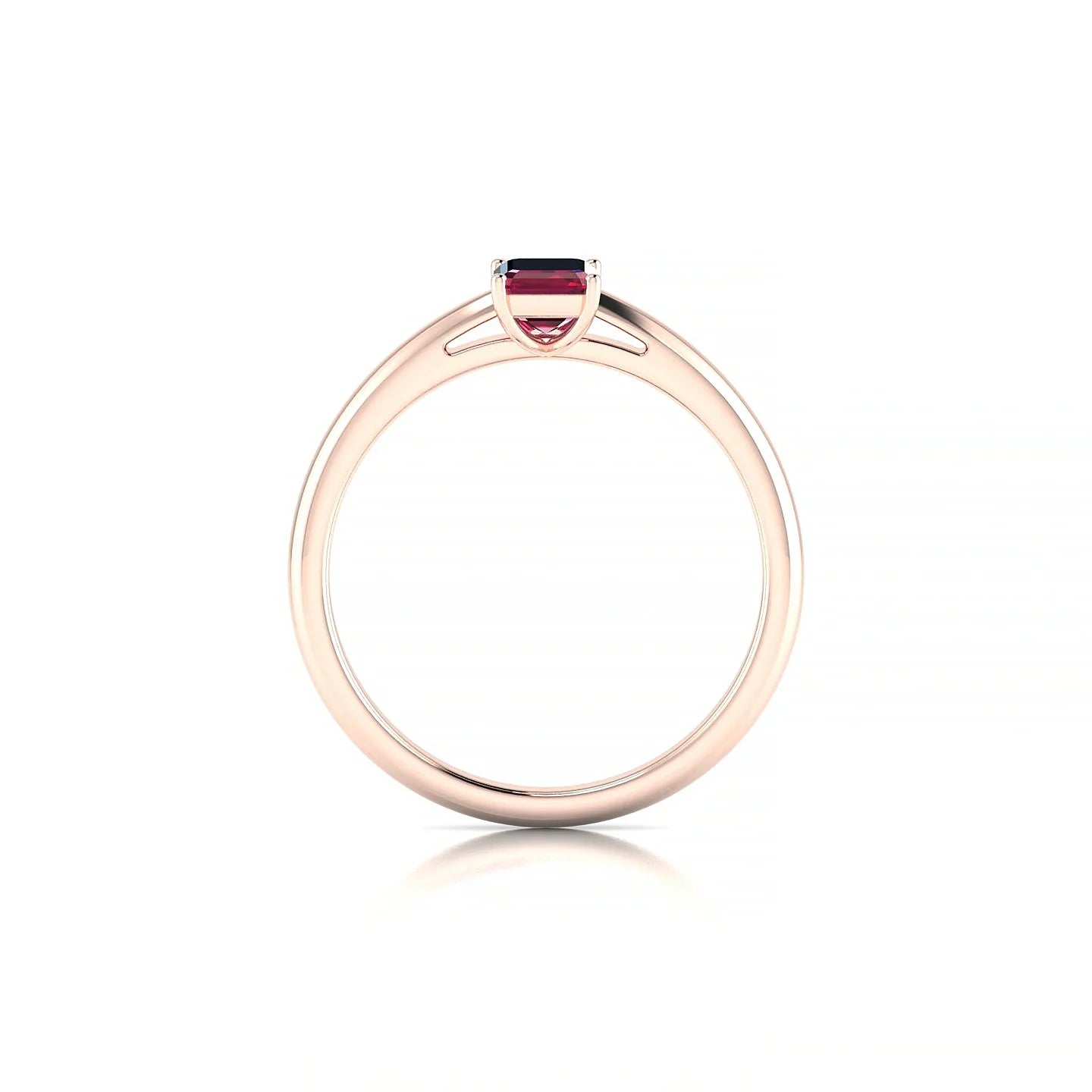 Treasure | 18k Rose Gold 6 x 4 mm Emerald Ruby Ring