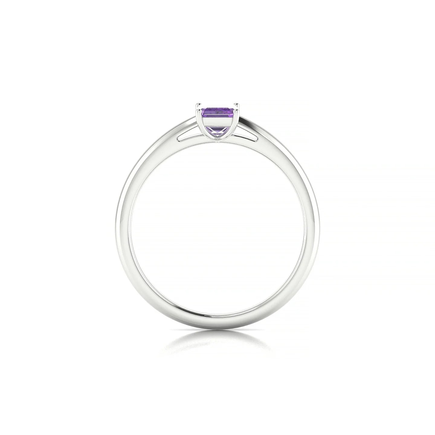 Treasure | 18k White Gold 6 x 4 mm Emerald Amethyst Ring
