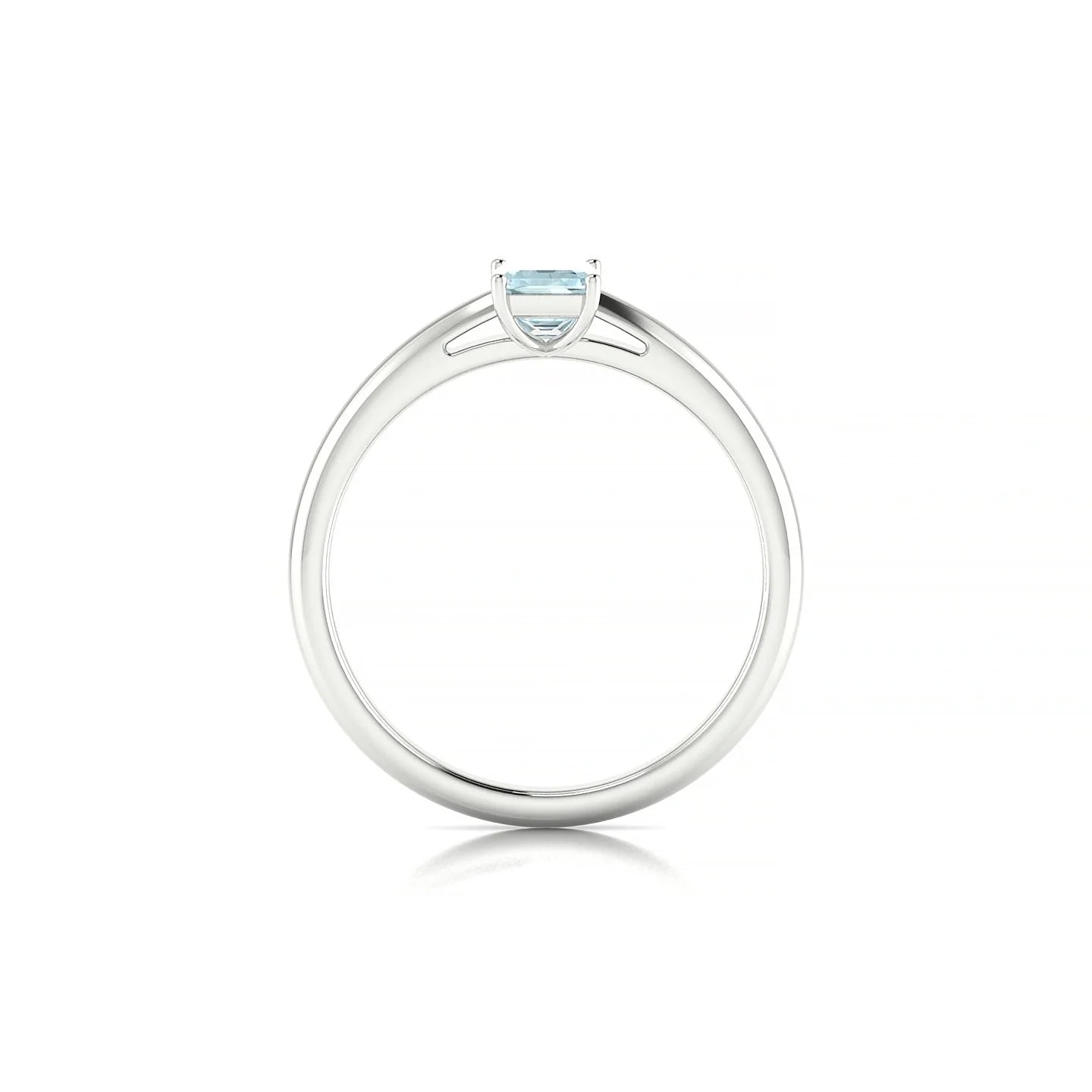 Treasure | 18k White Gold 6 x 4 mm Emerald Aquamarine Ring