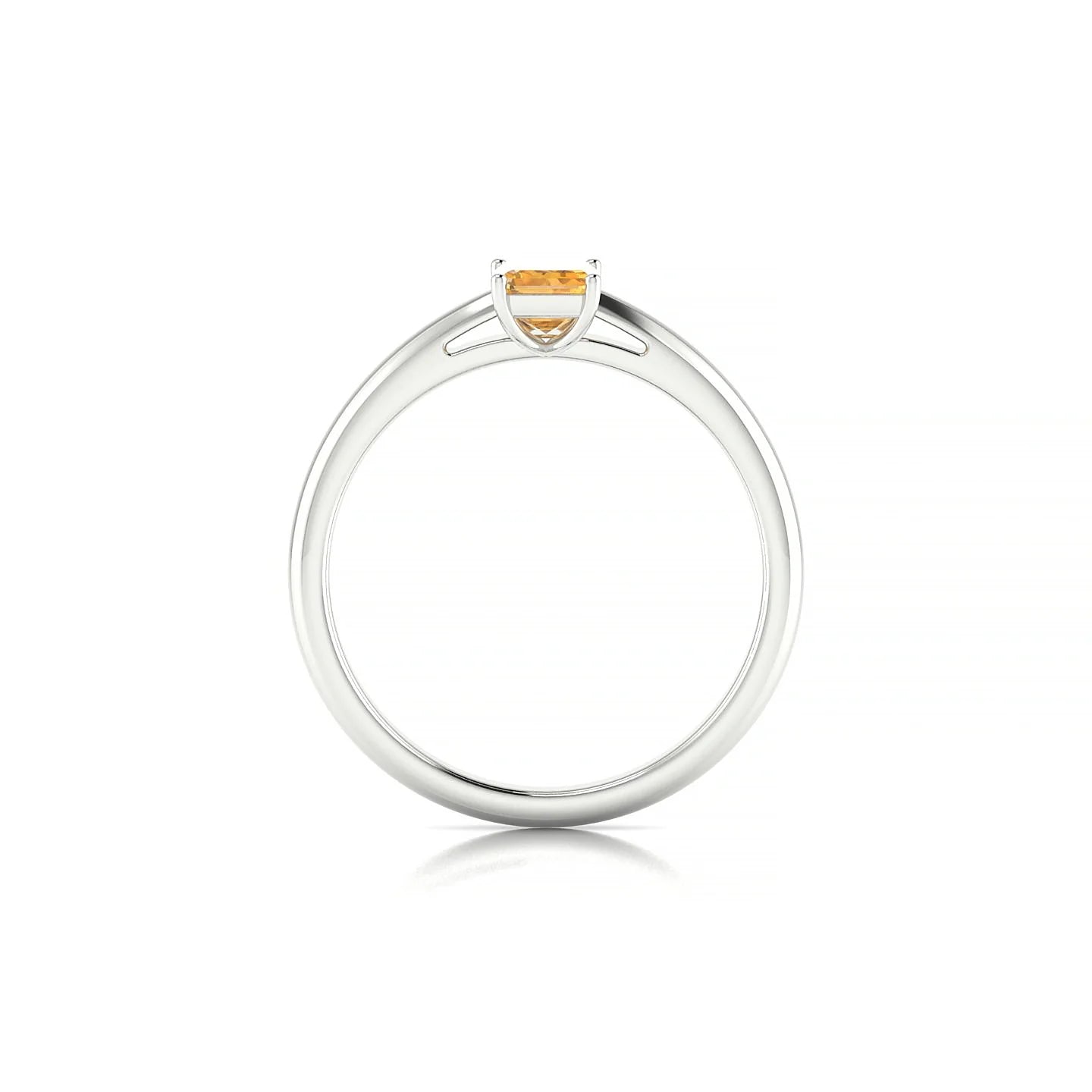 Treasure | 18k White Gold 6 x 4 mm Emerald Citrine Ring