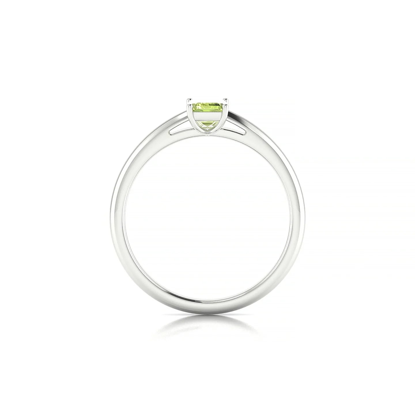 Treasure | 18k White Gold 6 x 4 mm Emerald Peridot Ring