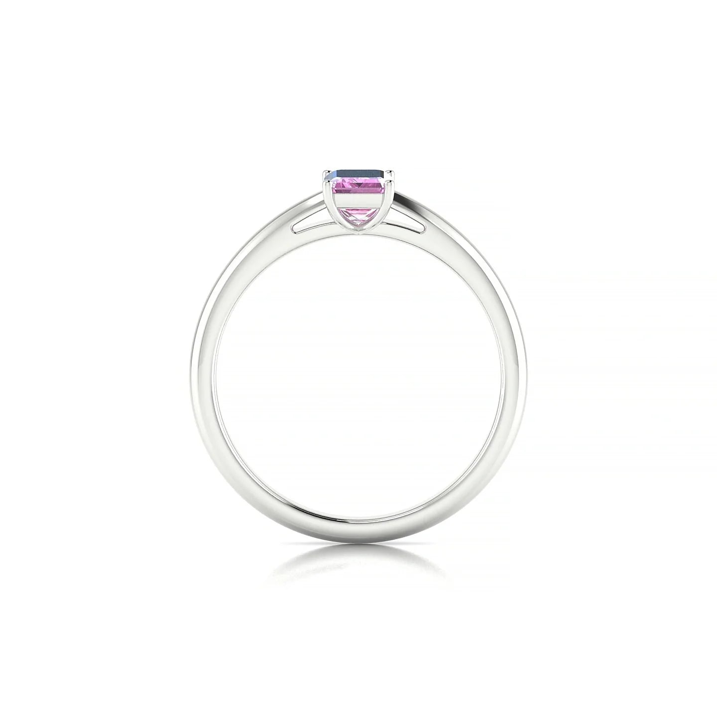 Treasure | 18k White Gold 6 x 4 mm Emerald Pink Sapphire Ring