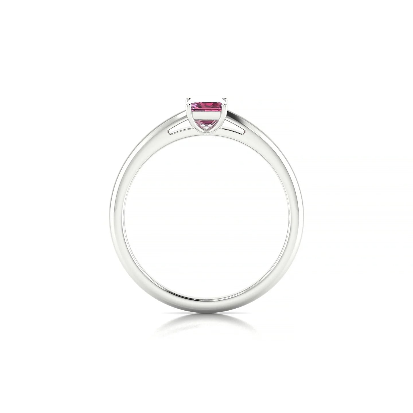 Treasure | 18k White Gold 6 x 4 mm Emerald Rhodolite Ring