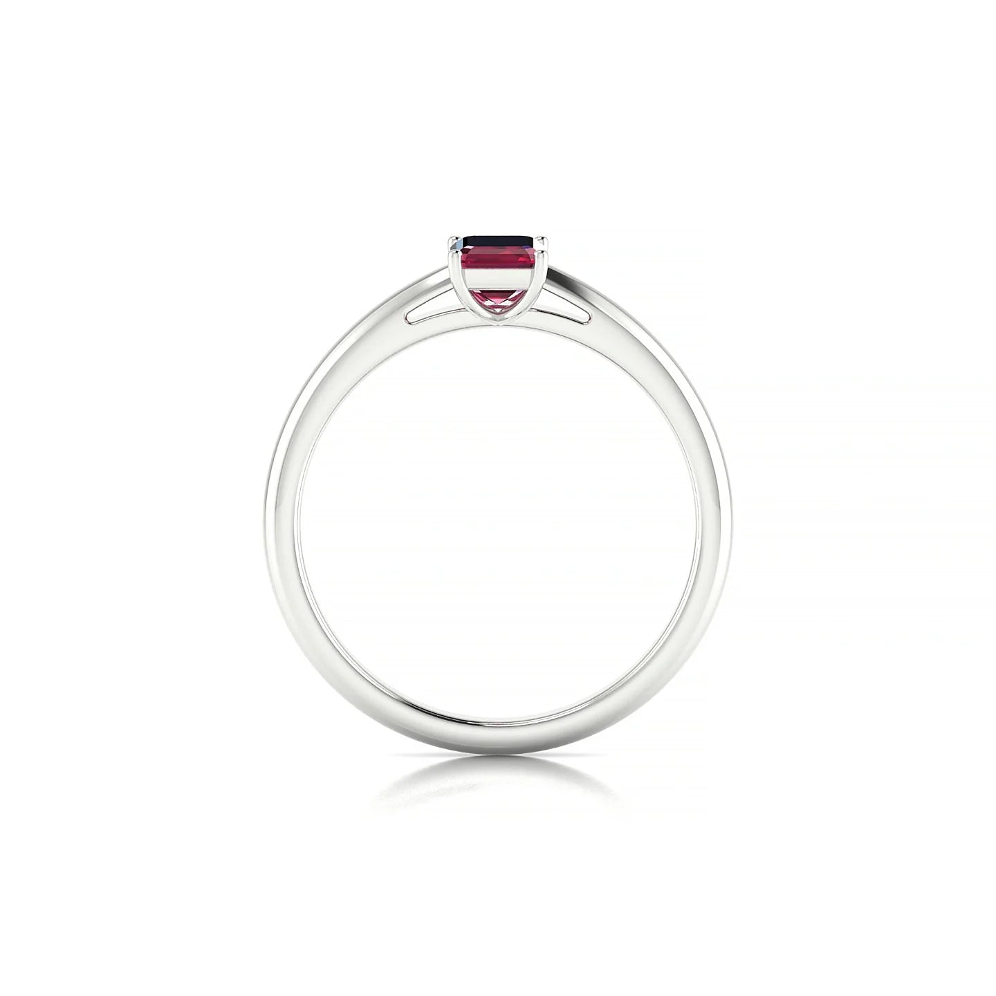 Treasure | 18k White Gold 6 x 4 mm Emerald Ruby Ring