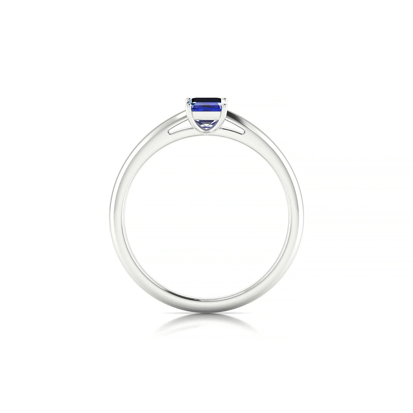 Treasure | 18k White Gold 6 x 4 mm Emerald Sapphire Ring