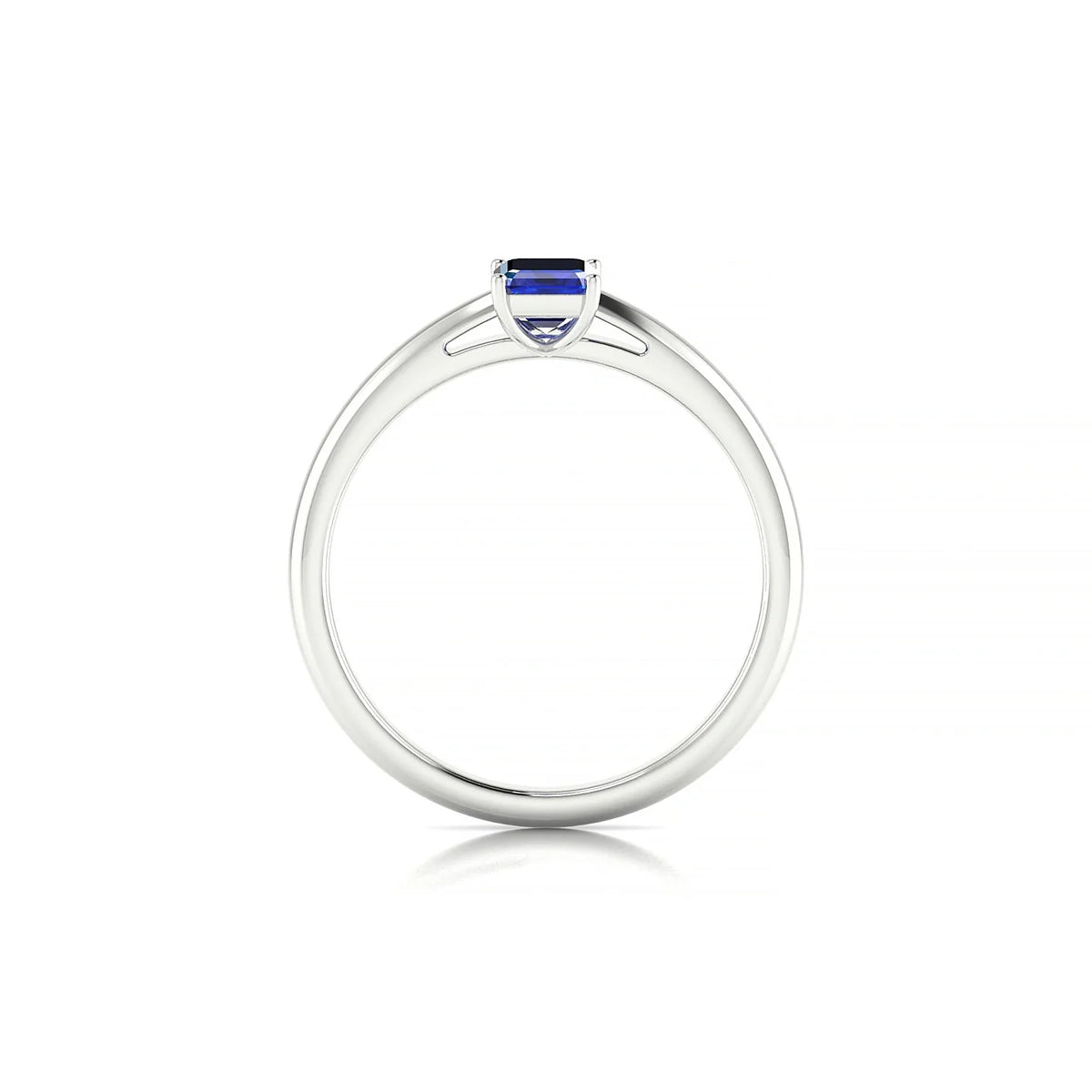 Treasure | 18k White Gold 6 x 4 mm Emerald Sapphire Ring