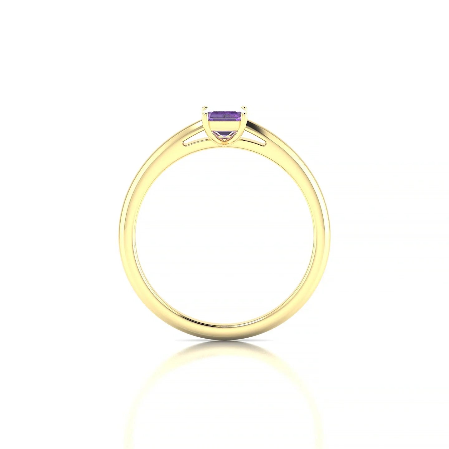 Treasure | 18k Yellow Gold 6 x 4 mm Emerald Amethyst Ring